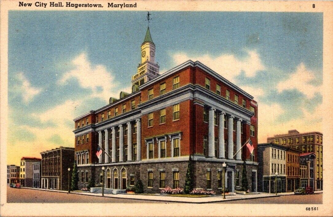 Postcard New City Hall Hagerstown Maryland