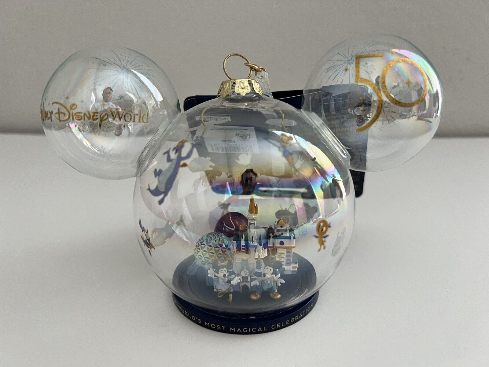 2021 Mickey Mouse Icon Castle Glass Ornament Walt Disney World 50th Anniversary