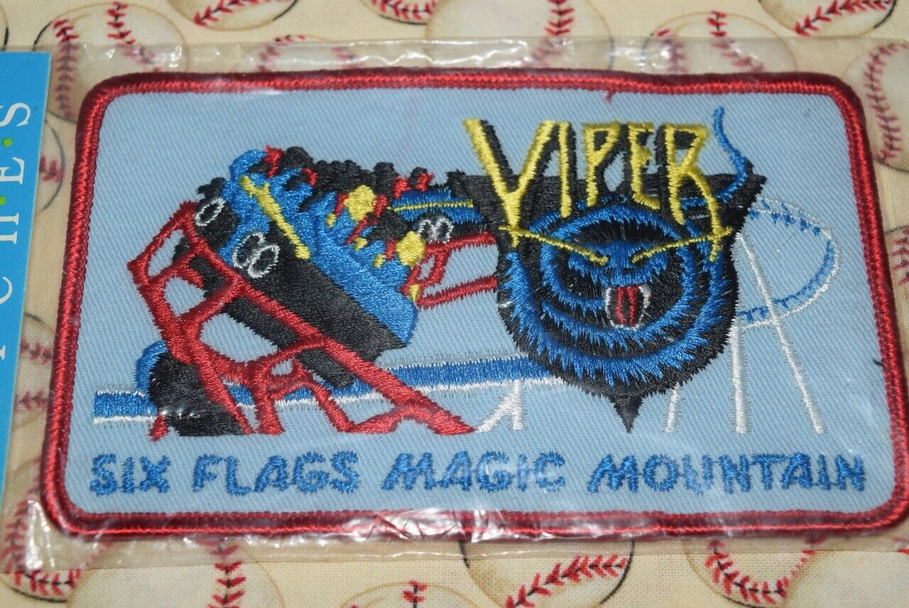 Viper Roller Coaster Embroidered Patch Discontinued Six Flags Magic Mountain