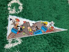 1994 Vintage Looney Tunes Six Flags Rollercoaster Graphic Pennant Flag VTG 90s picture