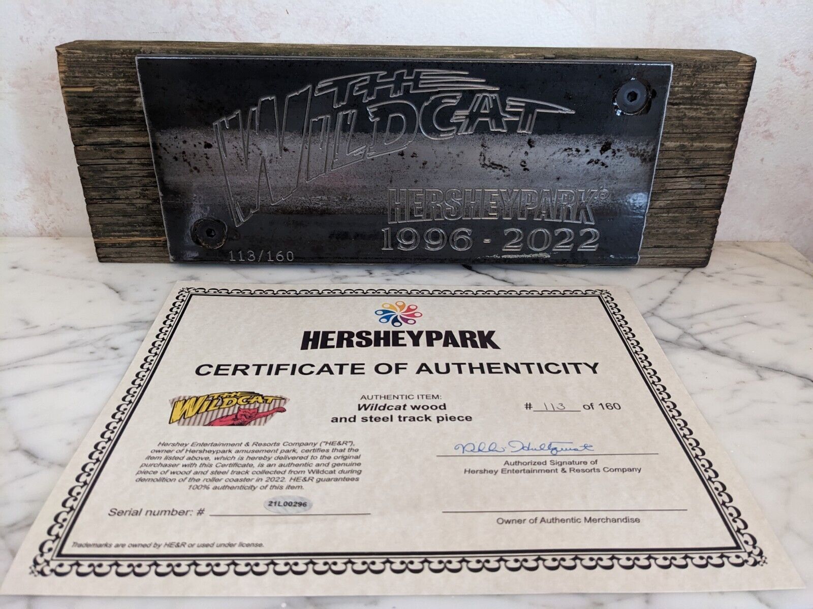 Hersheypark Wildcat Roller Coaster Wood STEEL track Limited Edition rare 113/160