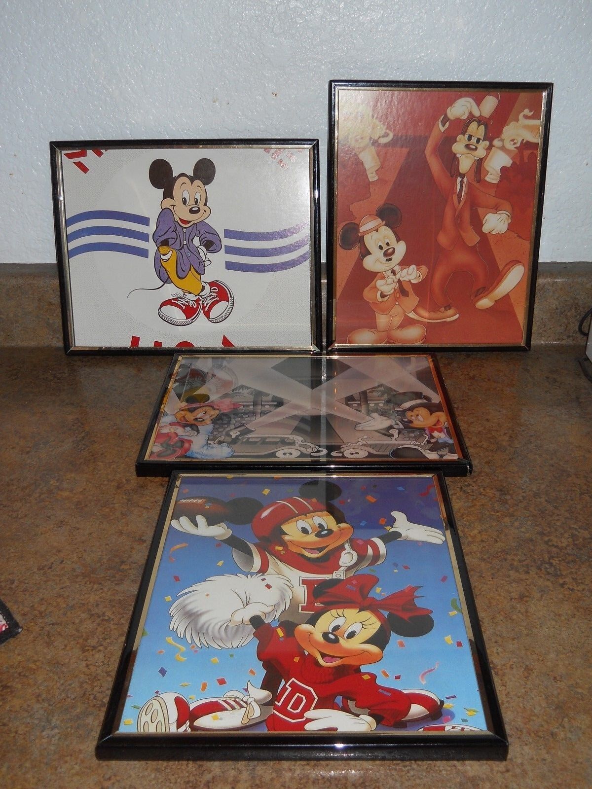 Vintage Mickey Mouse Framed Prints - Set of 4