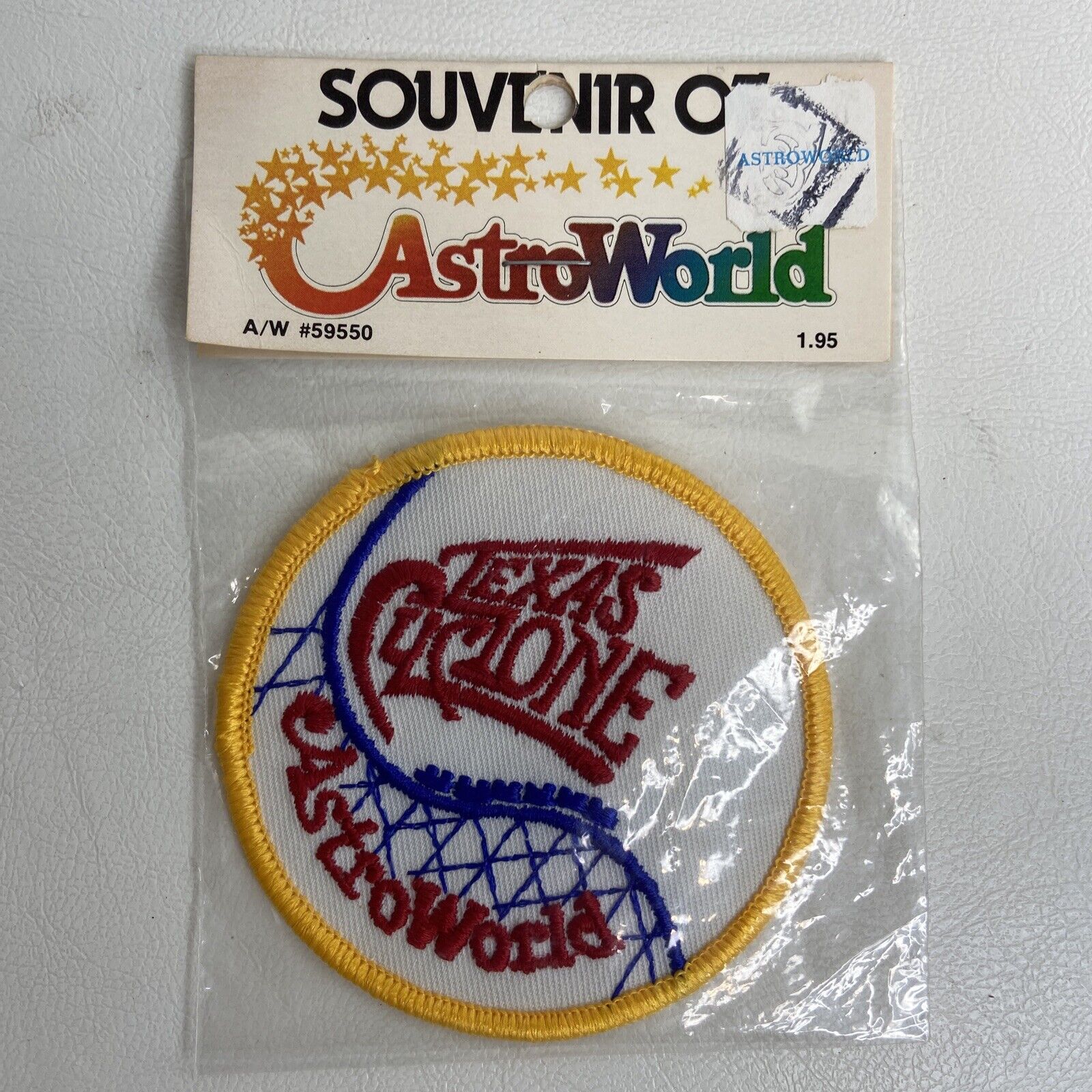 Vintage 80's Astroworld Wooden Roller Coaster Patch Texas Cyclone Theme Park