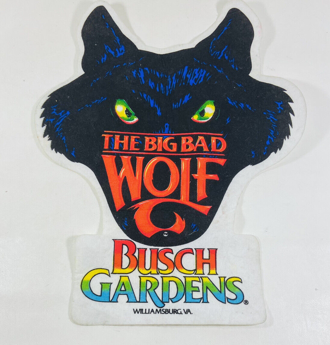 The Big Bad Wolf Busch Gardens Roller Coaster Vintage Pin Button Speed of Fright