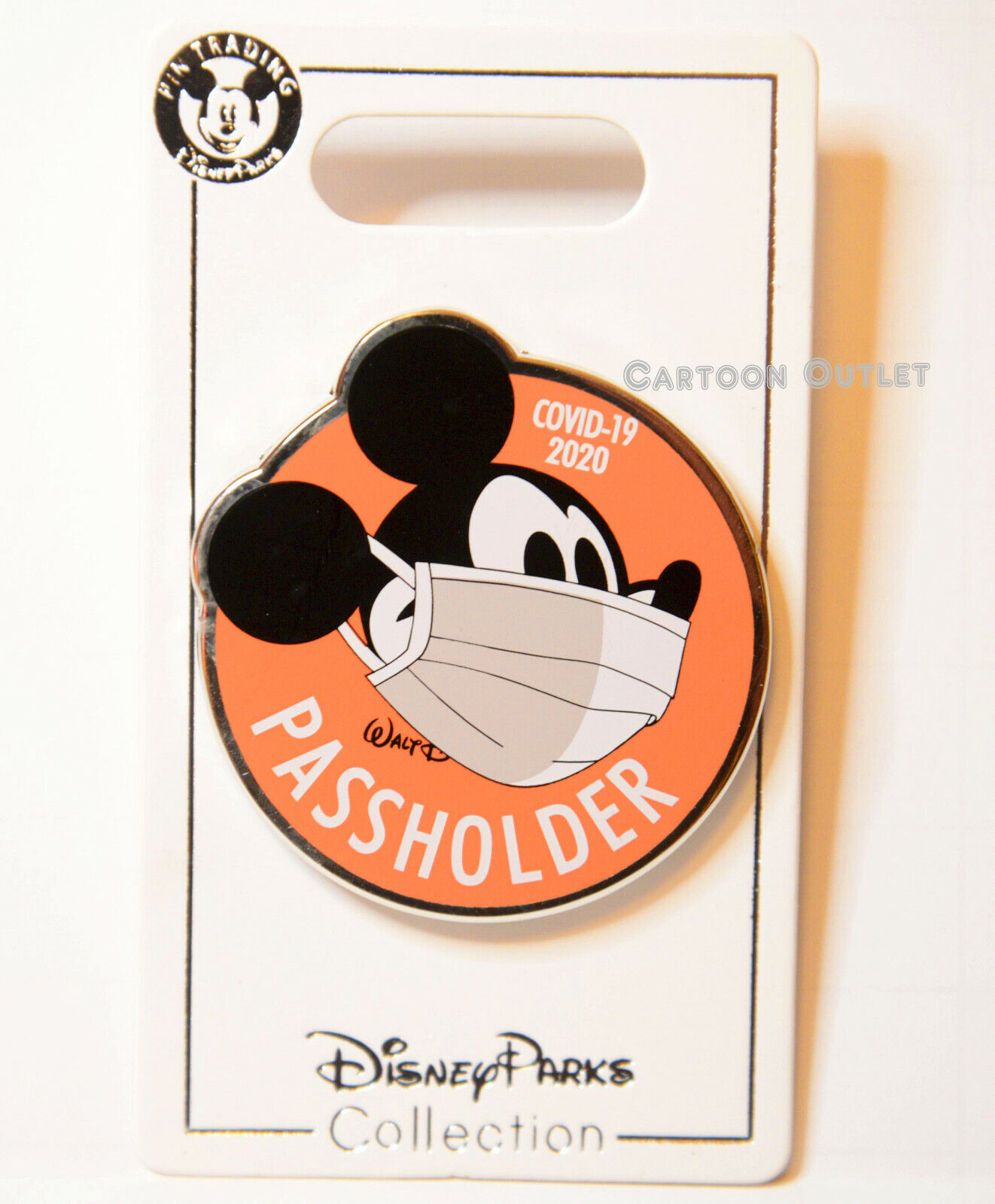 Disney Parks Mickey Mouse Pin Mask On Card Trading Pin Collectible Authentic New
