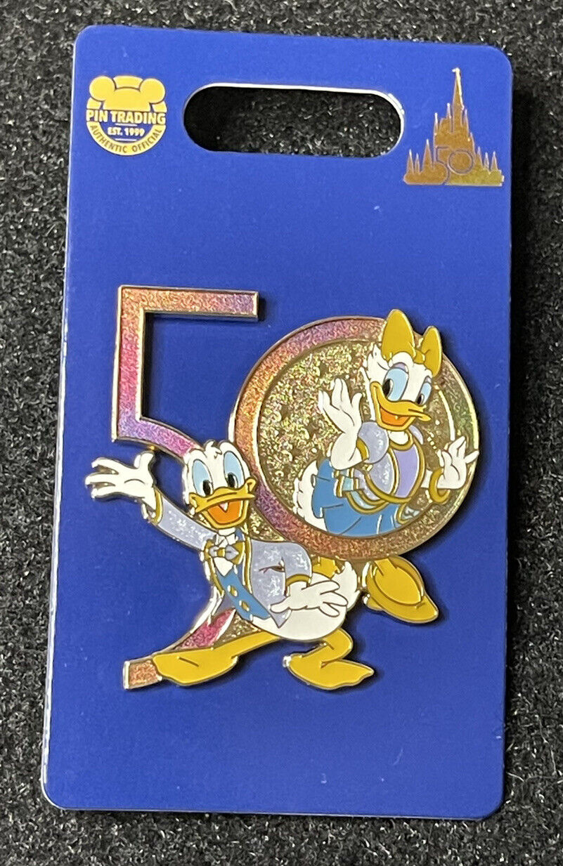 Disney 50th Anniversary Donald And Daisy Duck 50 Pin New OE Pin In Hand