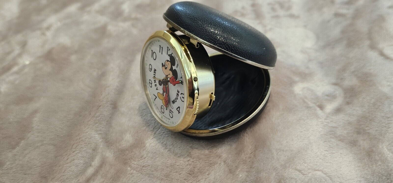 Vintage 1970s BRADLEY Walt Disney MINI MOUSE Folding Travel Alarm Clock