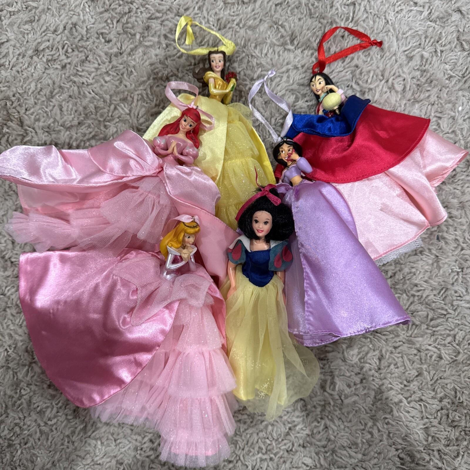 Disney Princess Gown Ornament Cinderella Mulan Jasmine Ariel Snow White ...