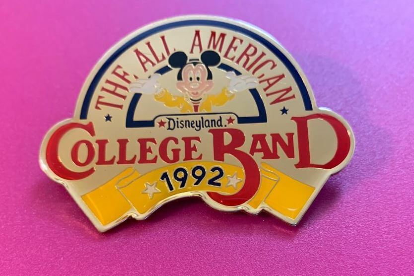 Disney Disneyland All American College Band Mickey Mouse Jumbo Pin from 1992