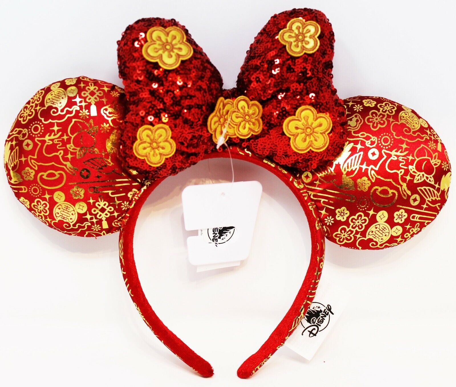 Disney Parks Minnie Mickey Mouse Ears Headband CHINESE LUNAR NEW YEAR 2021 Red