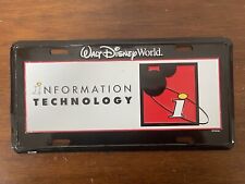Walt Disney World Information Technology Mickey Mouse License Plate Black Rare picture