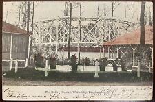 Roller Coaster, White City, Binghamton NY 1906 Postcard Hand Colored / Tinted picture