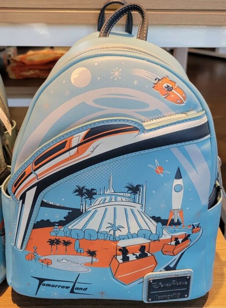 2024 Disney World Tomorrowland Space Mountain Peoplemover Loungefly Backpack NEW