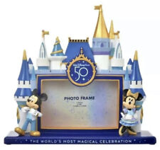 Walt Disney World MICKEY & MINNIE MOUSE Castle Photo Frame 50th Anniversary Park picture