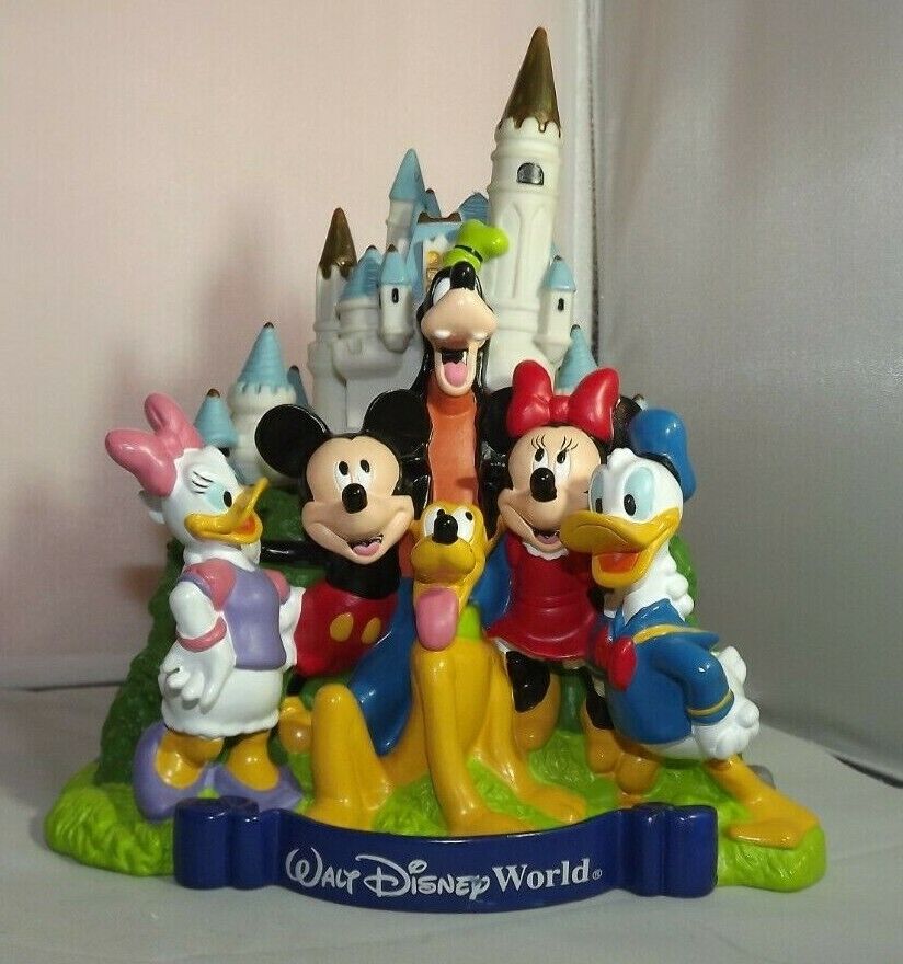 Walt Disney World 30th Anniversary Castle Piggy Coin Bank Vintage Mickey Donald+