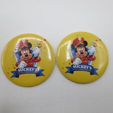 Vintage Walt Disney “Mickey's Mouse Hometown Parade 3” Pinback Button Lot Of 2 picture