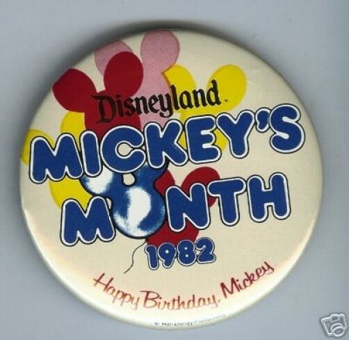 1982 pin Disneyland Mickey\'s Month Happy BIRTHDAY  MICKEY MOUSE