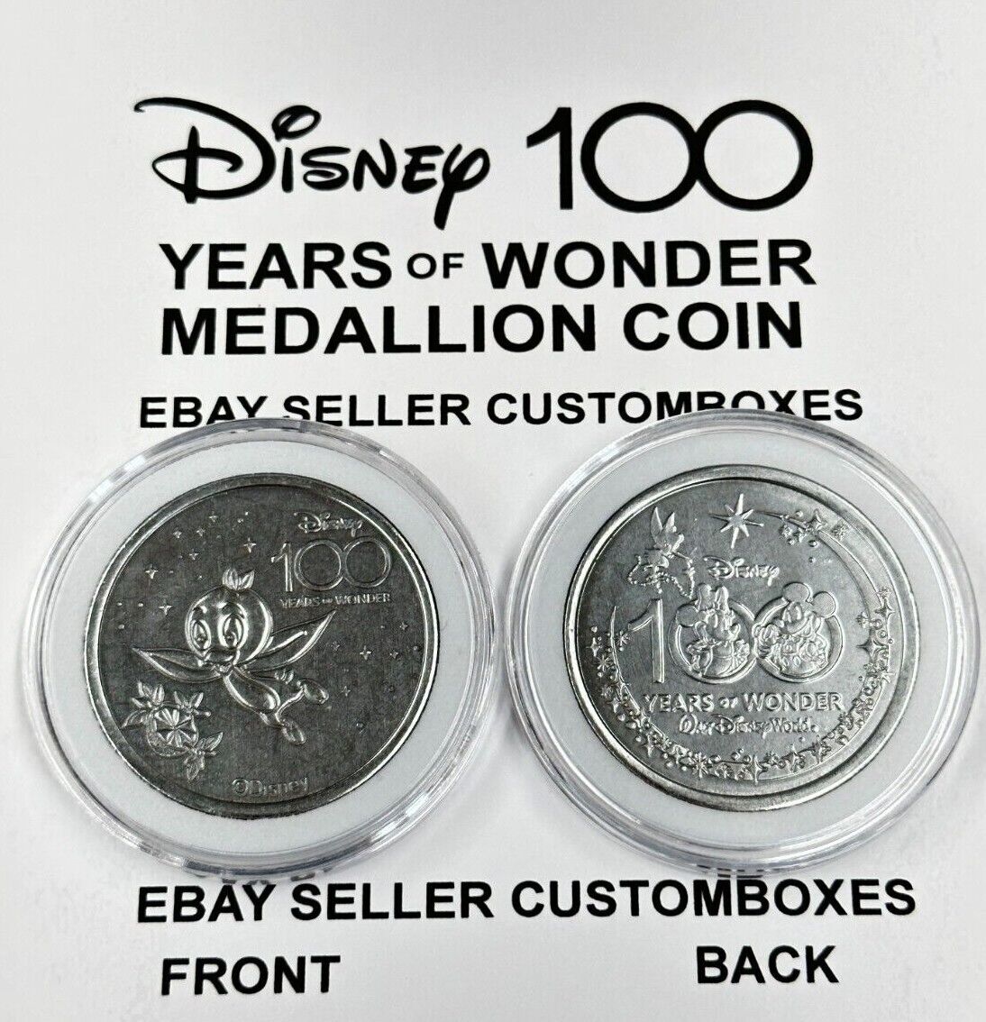 WDW Walt Disney World 100th Anniversary Commemorative Medallion Coins 100 Case