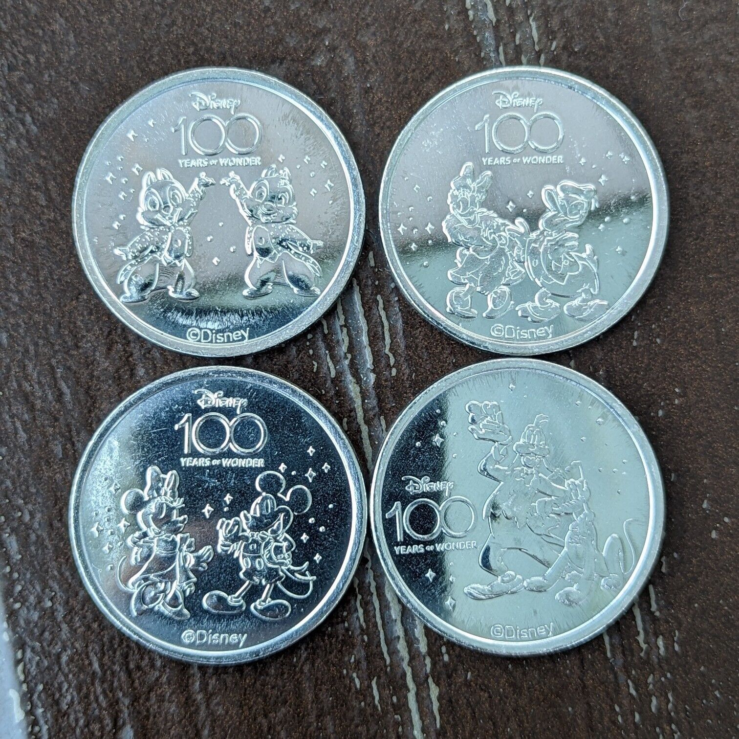 Walt Disney Studios 100th Anniversary Coin Medallion Set 2023 Mickey Minnie