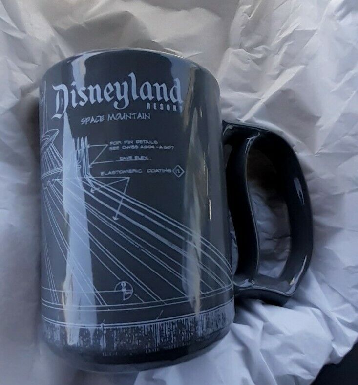 Rare New Disney Parks Disneyland Space mountain Blue Prints Blueprint mug cup