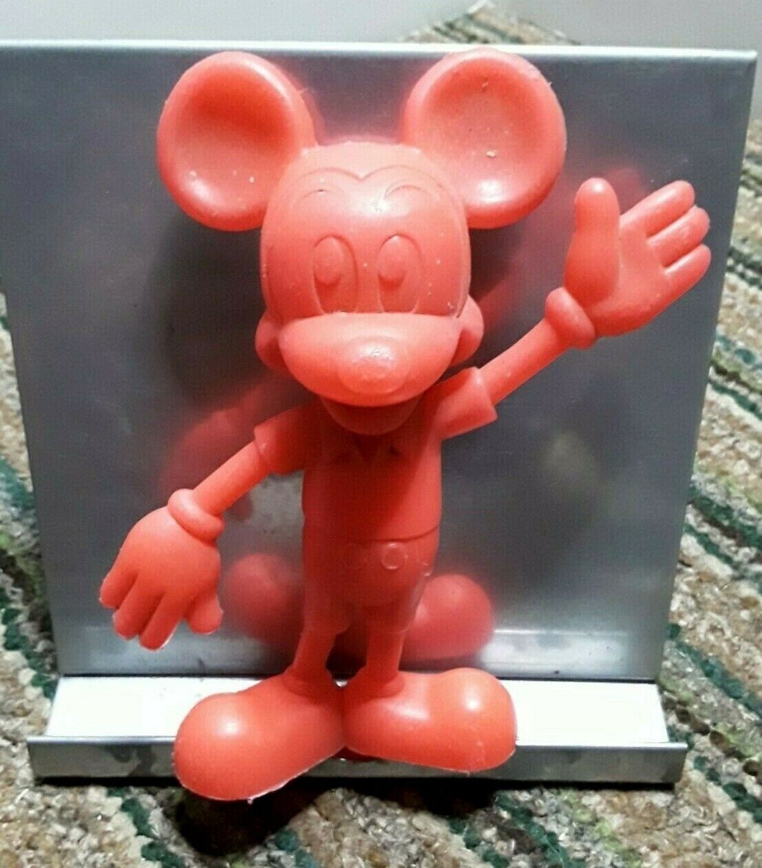 Vintage Marx Disney Mickey Mouse Red Plastic Standing Waving Figure 70s