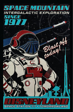 Disneyland Space Mountain Blast Off Today Spaceman Retro Attraction Poster picture