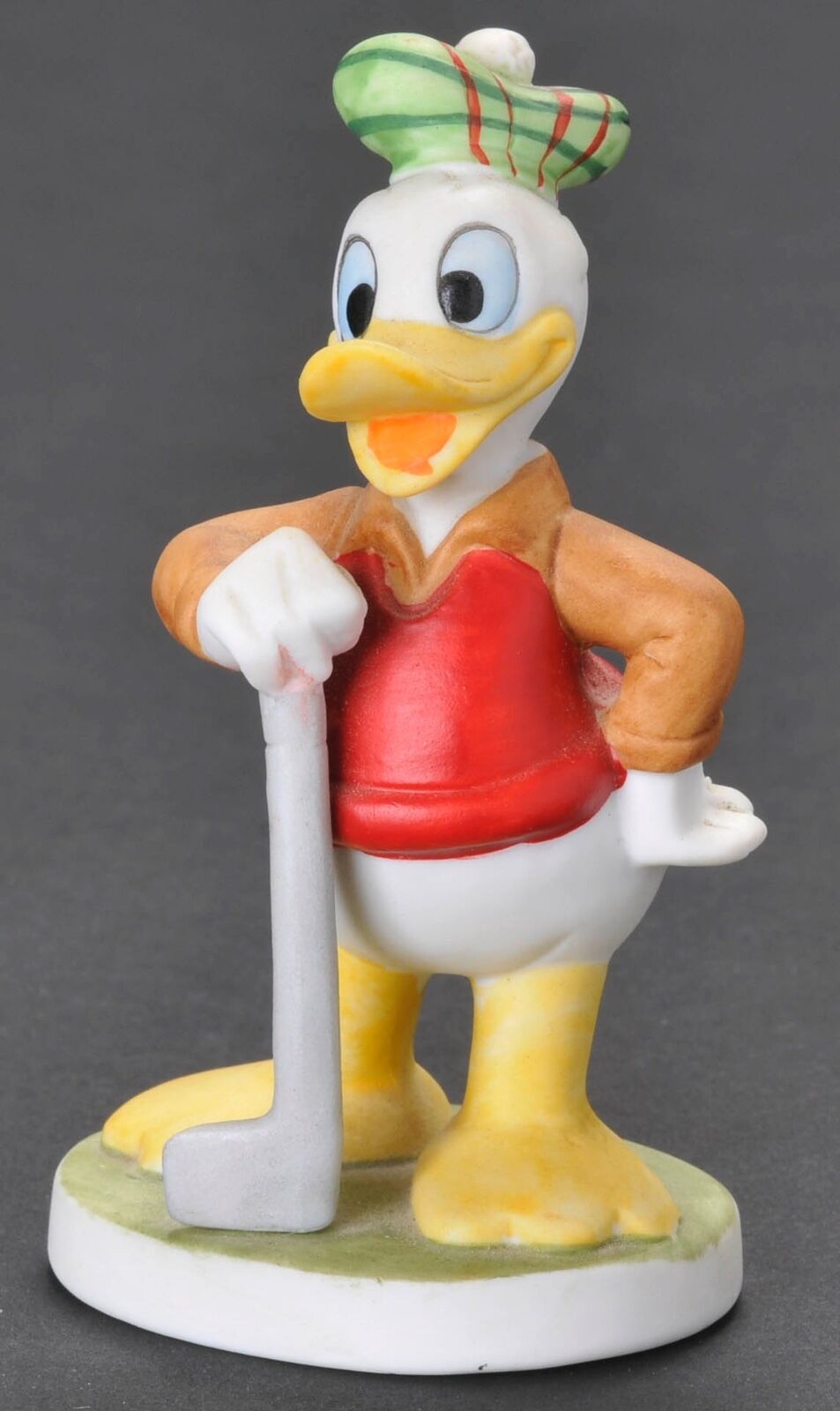 Walt Disney Productions Donald Duck Golfer Figurine Bisque Vintage