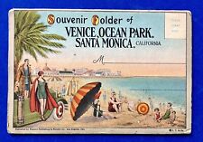 VENICE, OCEAN PARK,SANTA MONICA~ROLLER COASTER,MINI TRAIN ~postcard folder~1920s picture