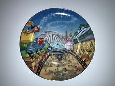 Walt Disney World TOMORROWLAND 25th anniversary plate Space Mountain monorail + picture