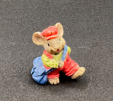 Vintage Artmark Mouse Mailman Figurine Mini Painted Resin Postman Mail Bag picture