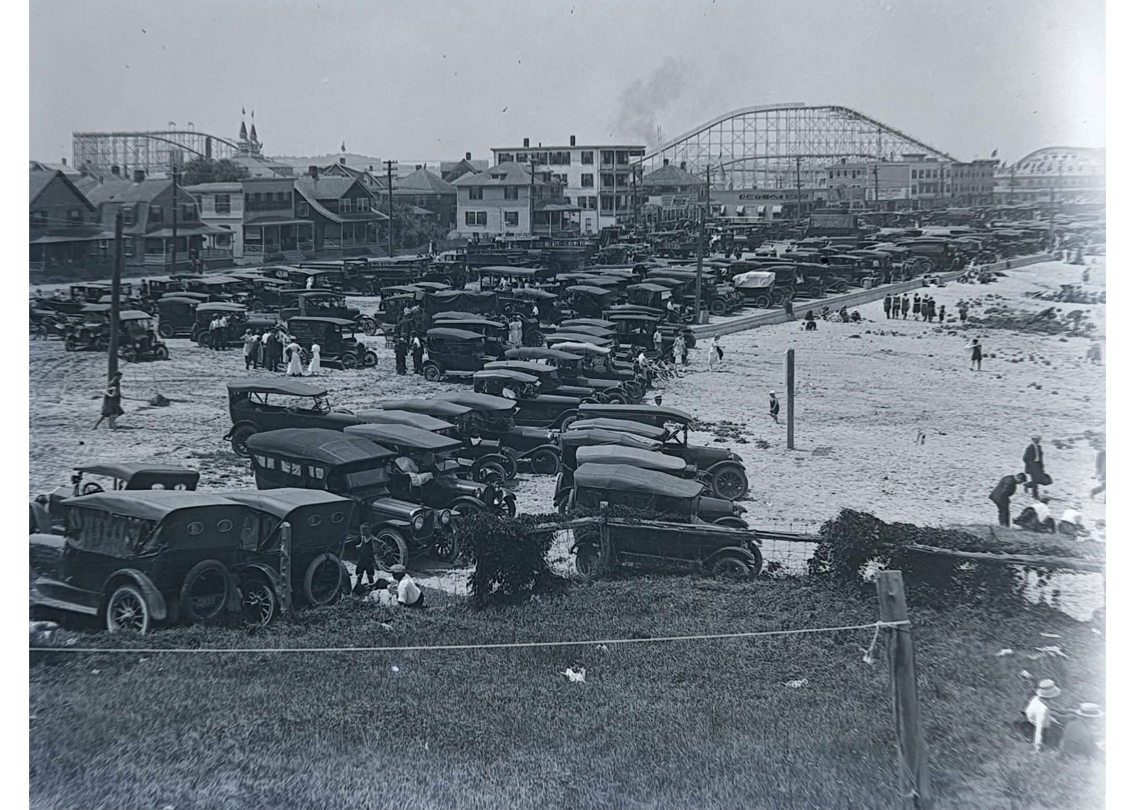 1925 Revere Beach Boston Cyclone Roller Coaster Cars Model T Glass Negative OOAK 1925 Revere Beach Boston Cyclone Roller Coaster Cars Model T Glass Negative OOAK