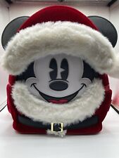 NWOT Disney Parks Loungefly Santa Mickey Mouse Christmas Mini Backpack Holiday picture
