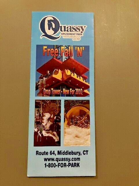 2010 Quassy Connecticut amusement park map brochure guide roller coaster