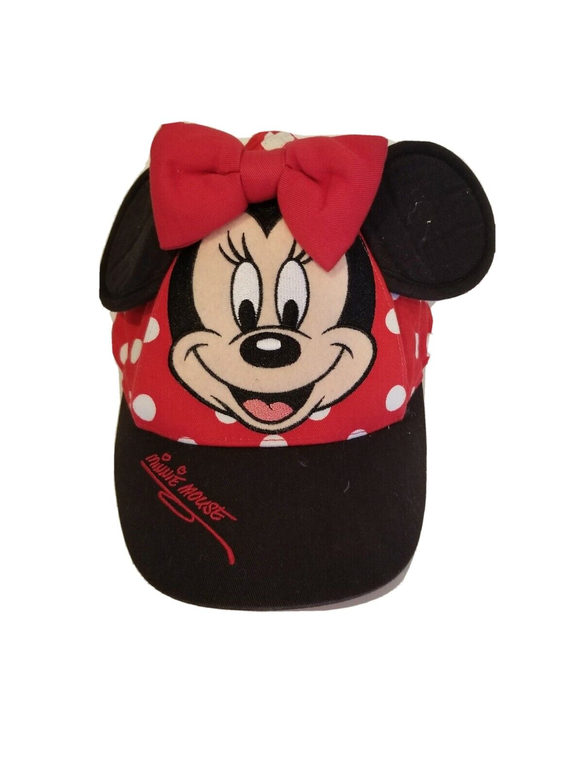 Disney Parks Minie Mouse Toddler Baseball Hat Red Polka Dot w/ Ears