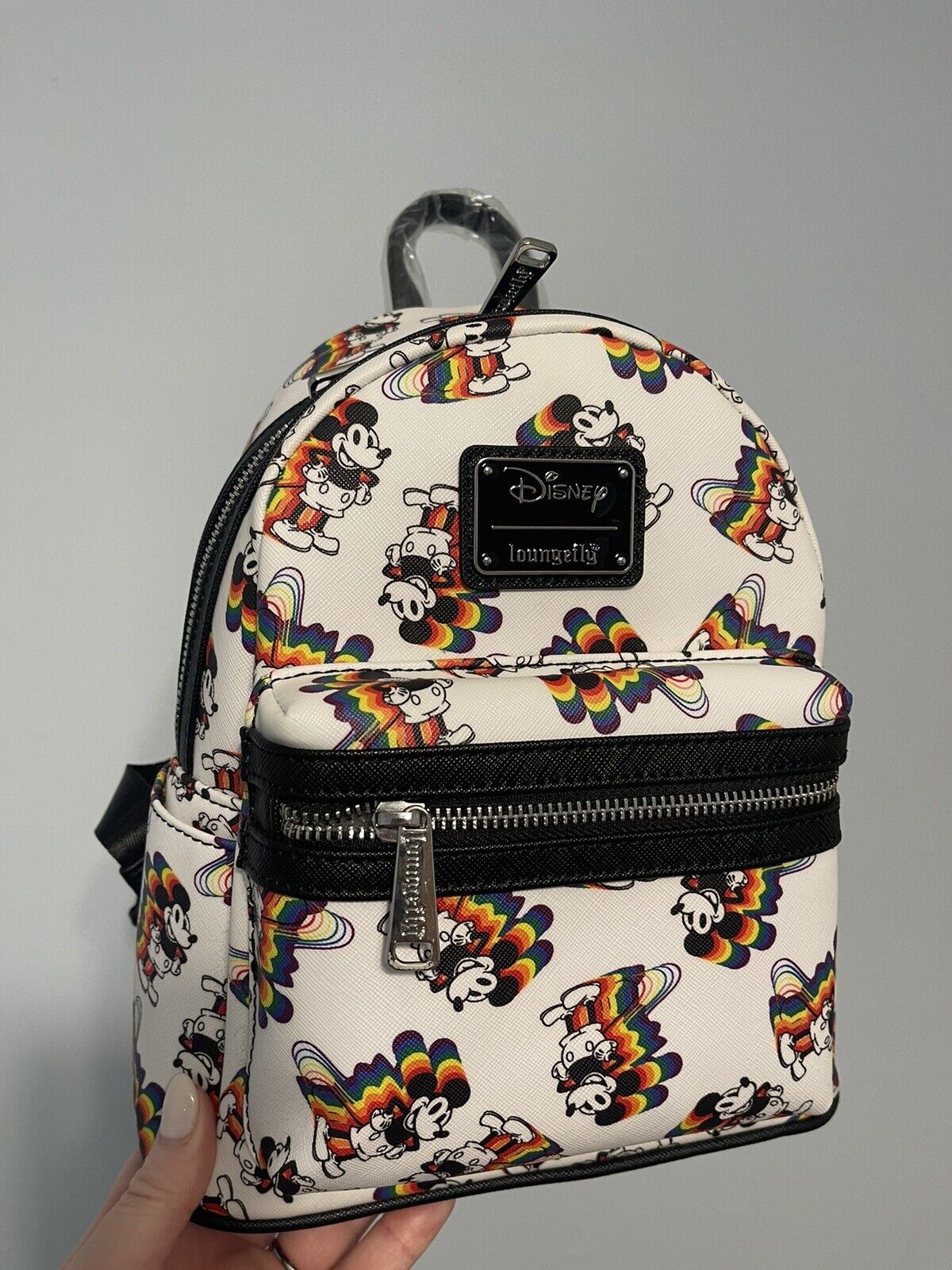 Disney Mickey Mouse Pride Loungefly Mini Backpack Rainbow Brand New NWT