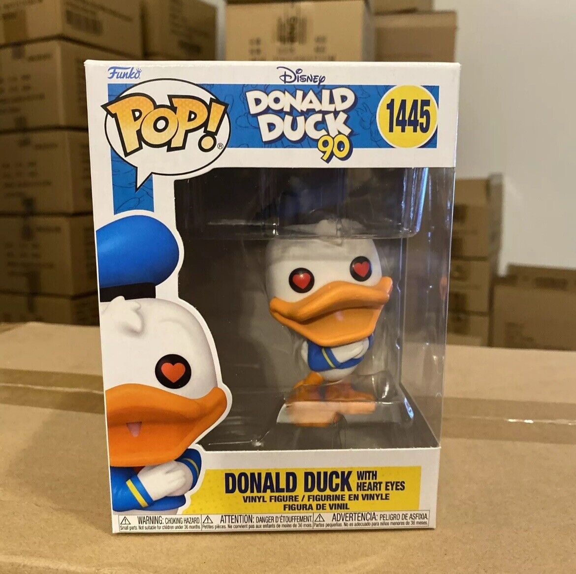 Funko Pop Disney - Donald Duck with Heart Eyes 90th Anniversary Figure #1445