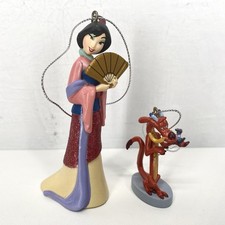 Mulan In Geisha Outfit And Mushu Dragon Christmas Ornament Set Disney Princess picture
