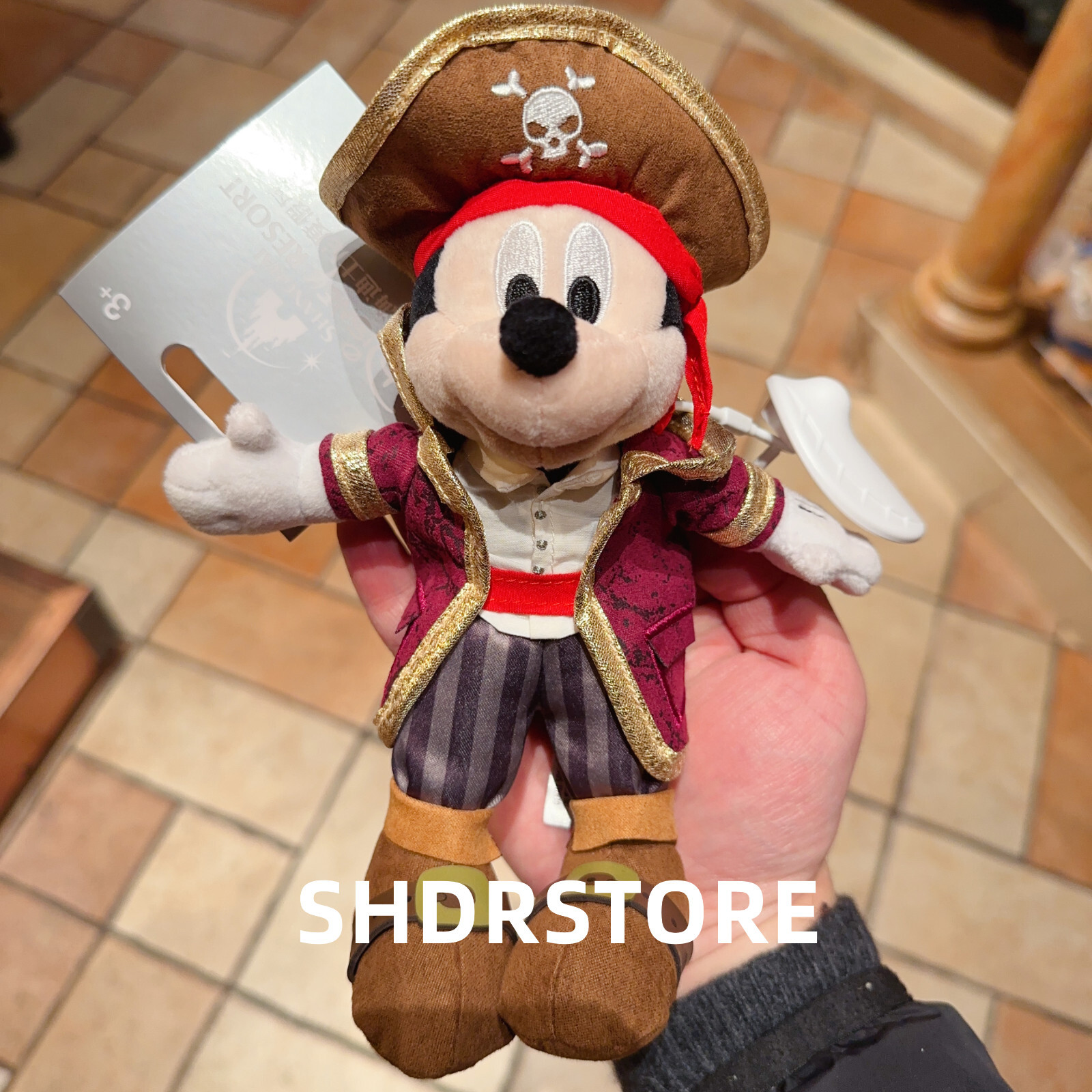 Disney authentic 2025 Mickey mouse Plush keychain pirates shanghai disneyland Disney authentic 2025 Mickey mouse Plush keychain pirates shanghai disneyland