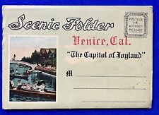 VENICE, CA, THE CAPITOL OF JOYLAND ~ PIER, ROLLER COASTER~ postcard folder~1910s picture