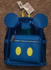 NWT Disney Parks Loungefly Neon Summer Mini Backpack Clear Blue Mickey Mouse NEW picture