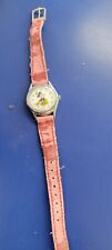 Vintage Mini Mouse Disney Watch Red Leather or Snake Skin Band picture