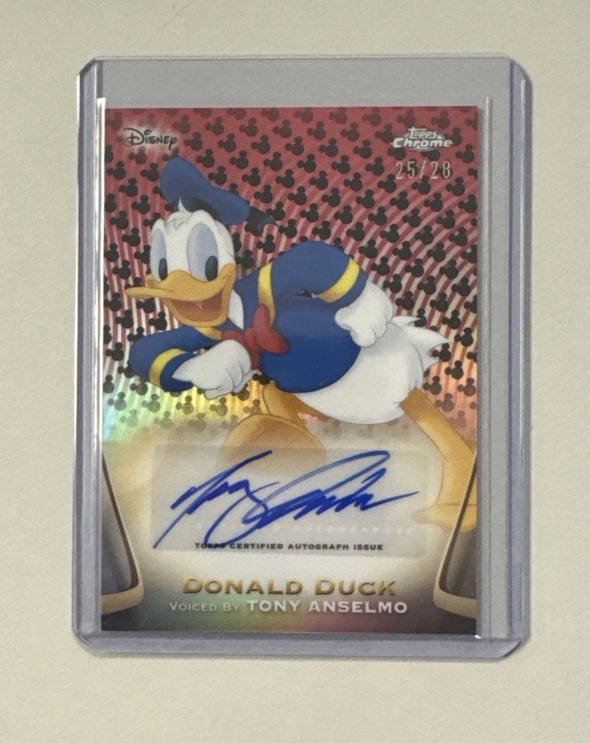 2025 Topps Chrome Disney Donald Duck Tony Anselmo Mickey Mouse Auto /28 2025 Topps Chrome Disney Donald Duck Tony Anselmo Mickey Mouse Auto /28