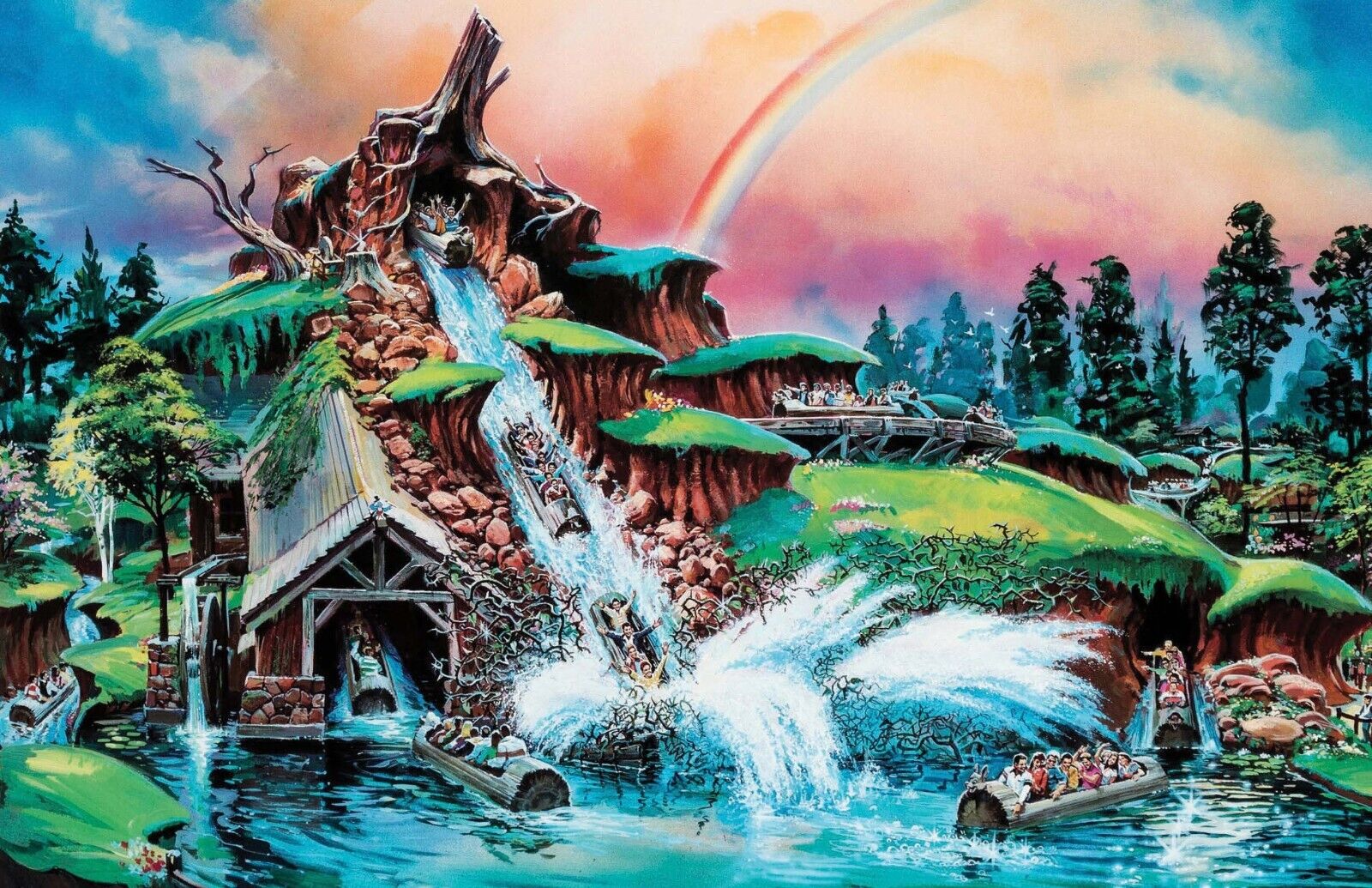 Splash Mountain Concept Art Exterior Disneyland Walt Disney World Poster Print