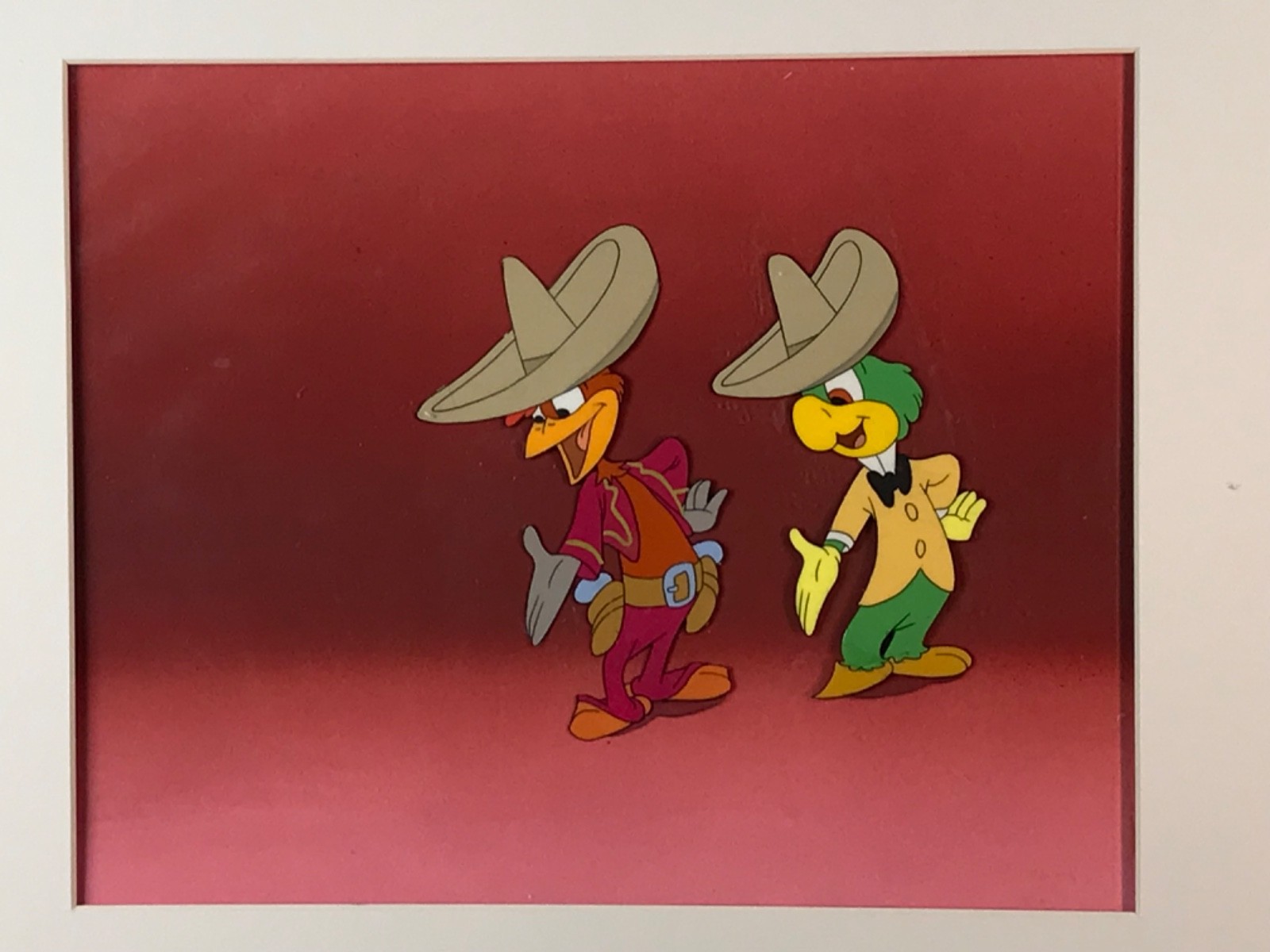 Walt Disney The Three Caballeros 1944Original Prod. Animation Cel + Background Walt Disney The Three Caballeros 1944Original Prod. Animation Cel + Background