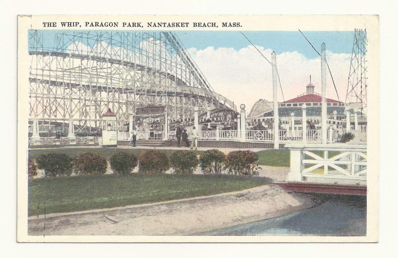 Postcard, Roller Coaster, Nantasket Beach, Mass Whip, Paragon Park, Amusement 