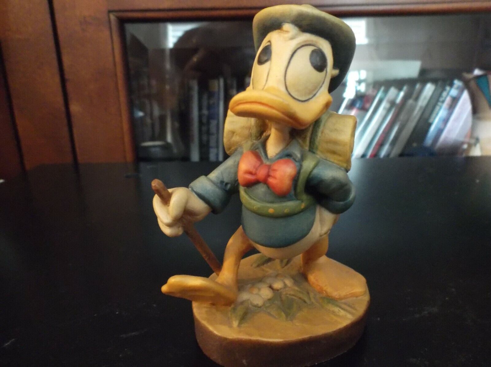 WALT DISNEY DONALD DUCK HAND CARVED WOODEN HIKING MADE BY ANRI OF ITALY #540 