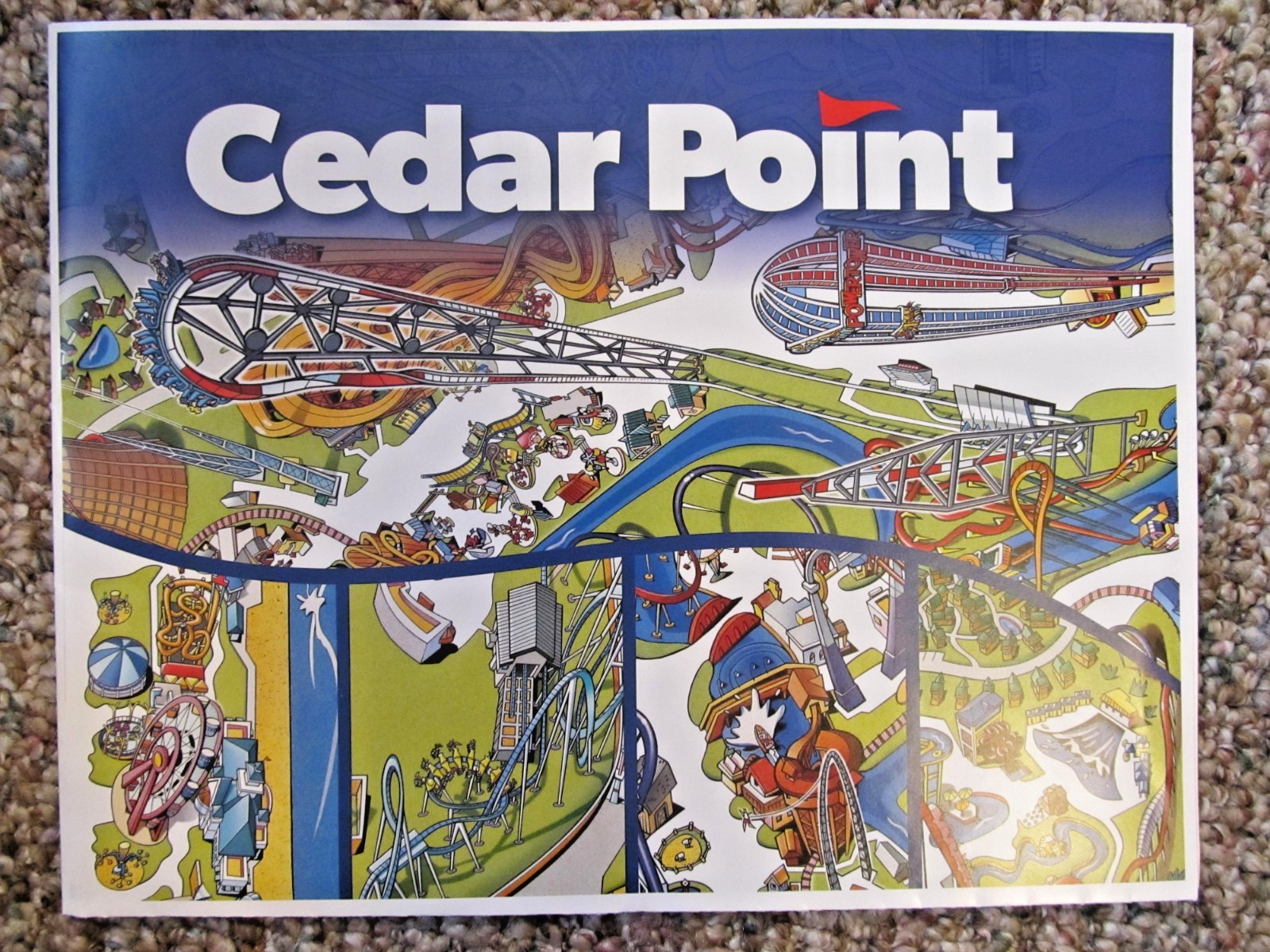 Rare NEW 2024 Cedar Point Amusement Park Poster Size Map ~ TOP THRILL 2 ...