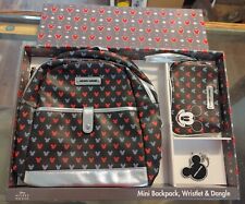 Disney Mickey Mouse Mini Backpack, Wristlet & Dangle Keychain Gift Set NIB picture