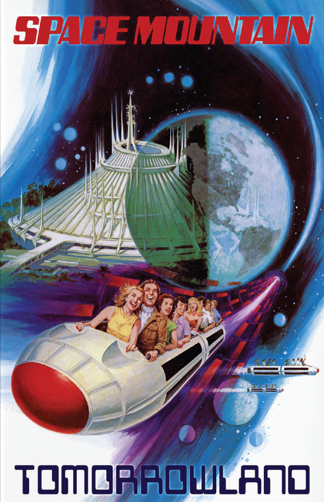 Space Mountain Tomorrowland Coaster Walt Disney World Disneyland Retro Poster