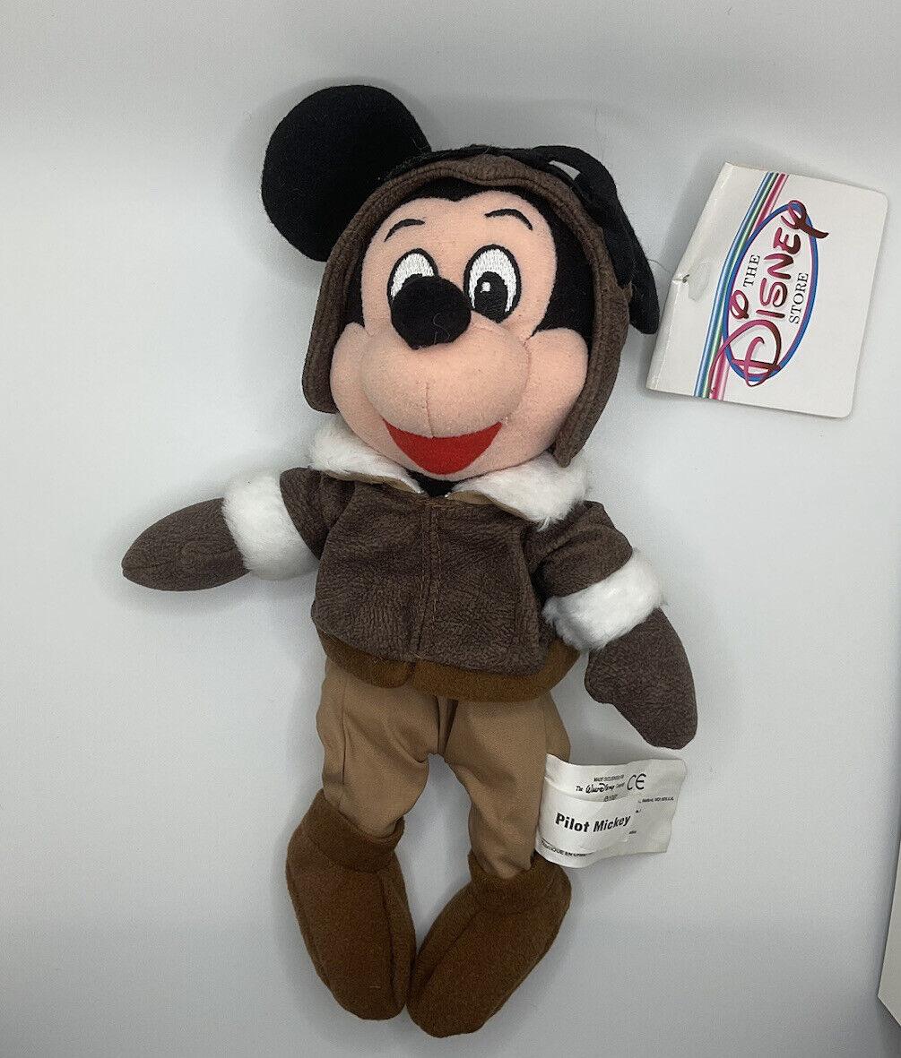 Disney Store Pilot Mickey Mouse 8” Mini Bean Bag Plush